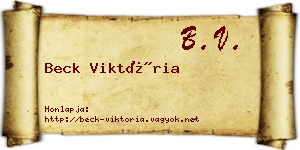 Beck Viktória névjegykártya